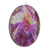 Psychedelic Trippy Rainbow-kleuren Hibiscus Flower Dartbord (Voorkant Links)
