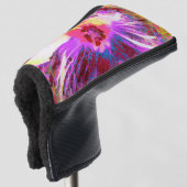 Psychedelic Trippy Rainbow-kleuren Hibiscus Flower Golfheadcover (3/4 voorkant)