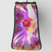 Psychedelic Trippy Rainbow-kleuren Hibiscus Flower Golfheadcover (Draai 90)