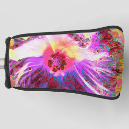 Psychedelic Trippy Rainbow-kleuren Hibiscus Flower Golfheadcover