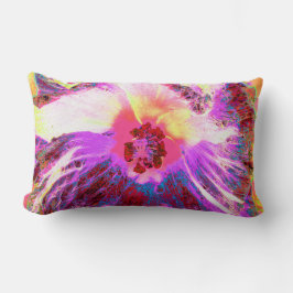 Psychedelic Trippy Rainbow-kleuren Hibiscus Flower Kussen