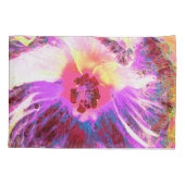 Psychedelic Trippy Rainbow-kleuren Hibiscus Flower Kussensloop (Achterkant)