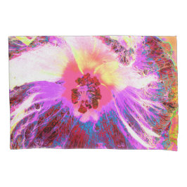 Psychedelic Trippy Rainbow-kleuren Hibiscus Flower Kussensloop
