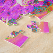 Psychedelic Trippy Rainbow-kleuren Hibiscus Flower Legpuzzel (Zijkant)