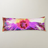 Psychedelic Trippy Rainbow-kleuren Hibiscus Flower Lichaamskussen (Achterkant)