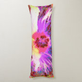 Psychedelic Trippy Rainbow-kleuren Hibiscus Flower Lichaamskussen (Achterkant (Verticaal))