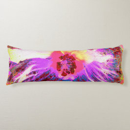 Psychedelic Trippy Rainbow-kleuren Hibiscus Flower Lichaamskussen