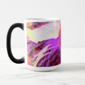 Psychedelic Trippy Rainbow-kleuren Hibiscus Flower Magische Mok (Links)