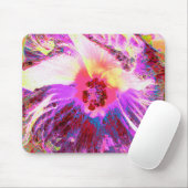 Psychedelic Trippy Rainbow-kleuren Hibiscus Flower Muismat (Met muis)