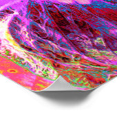 Psychedelic Trippy Rainbow-kleuren Hibiscus Flower Poster (Hoek)