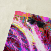 Psychedelic Trippy Rainbow-kleuren Hibiscus Flower Strandlaken (In situ)