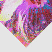 Psychedelic Trippy Rainbow-kleuren Hibiscus Flower Tissuepapier (Detail)