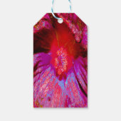 Psychedelic Trippy Retro Red Hibiscus Flower Cadeaulabel (Achterkant)