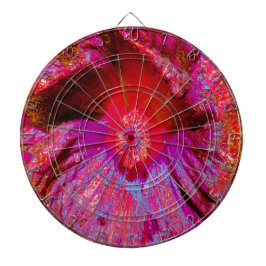 Psychedelic Trippy Retro Red Hibiscus Flower Dartbord
