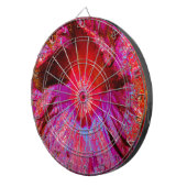 Psychedelic Trippy Retro Red Hibiscus Flower Dartbord (Voorkant Rechts)