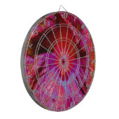 Psychedelic Trippy Retro Red Hibiscus Flower Dartbord (Voorkant Links)