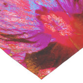 Psychedelic Trippy Retro Red Hibiscus Flower Korte Tafelloper (Hoek)