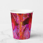 Psychedelic Trippy Retro Red Hibiscus Flower Papieren Bekers (Rechts)