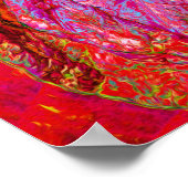 Psychedelic Trippy Retro Red Hibiscus Flower Poster (Hoek)