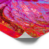 Psychedelic Trippy Retro Red Hibiscus Flower Poster (Hoek)