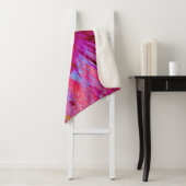 Psychedelic Trippy Retro Red Hibiscus Flower Sherpa Deken (In situ)