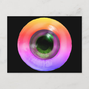 Psychedelic Trippy Weird Hippie Funky Eye Feestdagenkaart