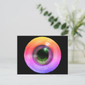 Psychedelic Trippy Weird Hippie Funky Eye Feestdagenkaart (Staand voorkant)