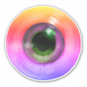 Psychedelic Trippy Weird Hippie Funky Eye Sticker (Voorkant)