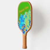 Psychedelic Tropical Vibes Palm Trees Blue Green Pickleball Paddle (Links)
