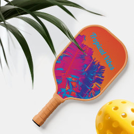 Psychedelic Tropical Vibes Palm Trees Multi Color Pickleball Paddle