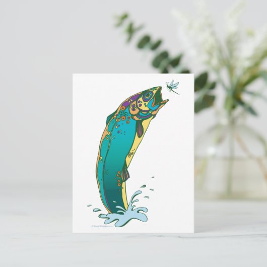Psychedelic Trout Vist Briefkaart (Staand voorkant)