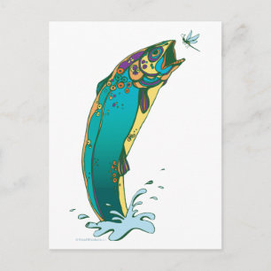 Psychedelic Trout Vist Briefkaart