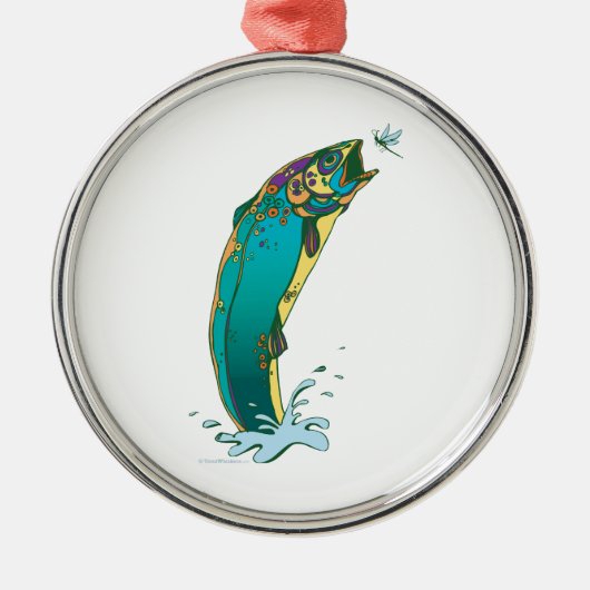Psychedelic Trout Vist Metalen Ornament (Voorkant)