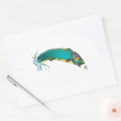 Psychedelic Trout Vist Ovale Sticker (Envelop)