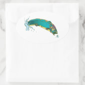 Psychedelic Trout Vist Ovale Sticker (Tas)