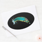 Psychedelic Trout Vist Ovale Sticker (Envelop)