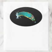 Psychedelic Trout Vist Ovale Sticker (Tas)