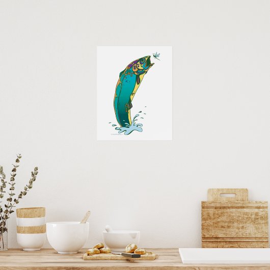 Psychedelic Trout Vist Poster (Keuken)