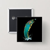 Psychedelic Trout Vist Vierkante Button 5,1 Cm (Voorkant /achterkant)