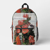 Psychedelic Tulip Floral Buddhist Monk ATM Quotes Bedrukte Rugzak (Voorkant)