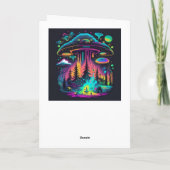 Psychedelic UFO Fantasy Art Verjaardag Kaart (Achterkant)