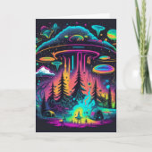 Psychedelic UFO Fantasy Art Verjaardag Kaart (Voorkant)