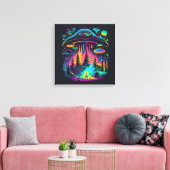 Psychedelic UFO Fantasy Kunst Canvas Afdruk (Insitu (Woonkamer))