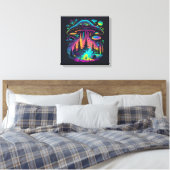 Psychedelic UFO Fantasy Kunst Canvas Afdruk (Insitu (Slaapkamer))