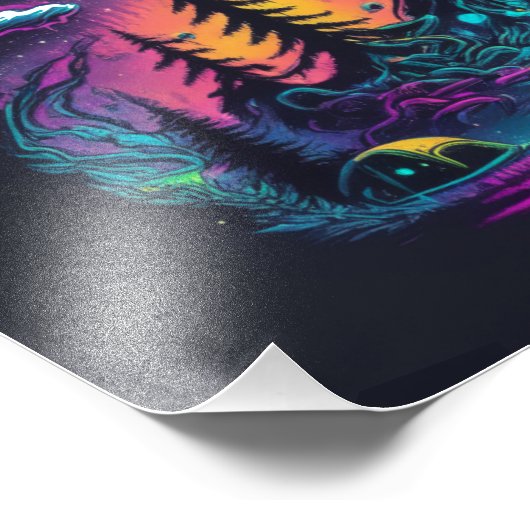 Psychedelic UFO Fantasy Kunst Foto Afdruk (Hoek)