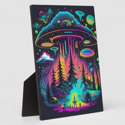 Psychedelic UFO Fantasy Kunst Fotoplaat (Zijkant)