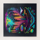 Psychedelic UFO Fantasy Kunst Legpuzzel (Horizontaal)