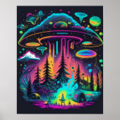 Psychedelic UFO Fantasy Kunst Poster (Voorkant)