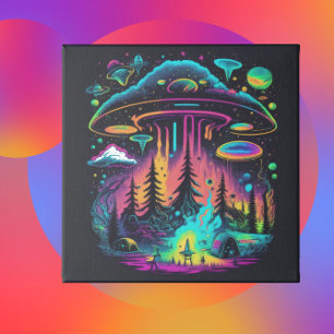 Psychedelic UFO Fantasy Kunst Poster