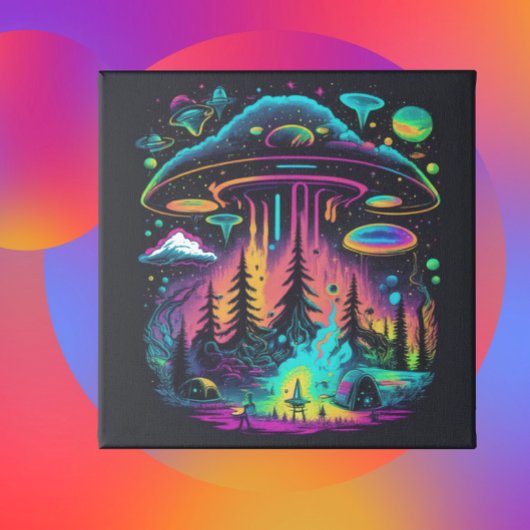 Psychedelic UFO Fantasy Kunst Poster
